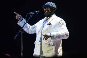 Gregory Porter si esibisce durante il concerto al Teatro Real di Madrid, 10 ottobre 2025, Spagna