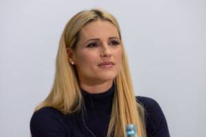 Michelle Hunziker alla 70ª Fiera del Libro di Francoforte