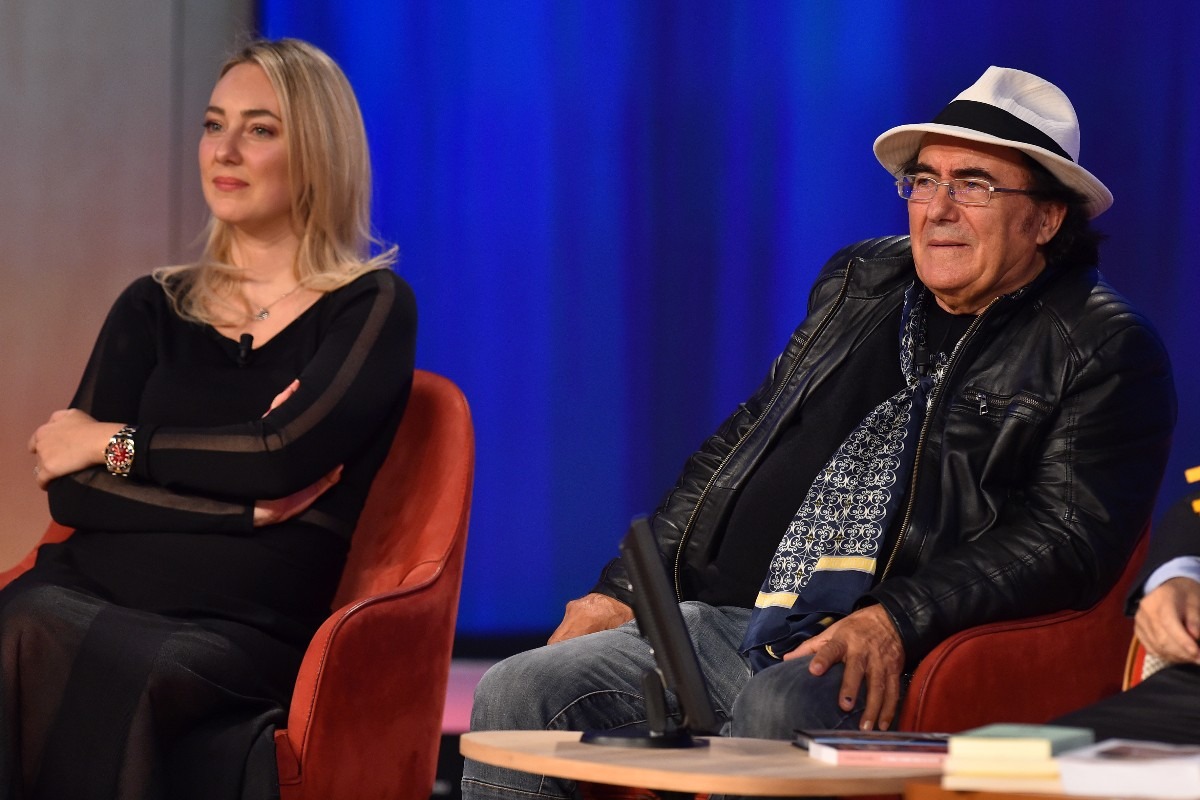Al Bano Carrisi insieme alla figlia Cristel durante il Maurizio Costanzo Show