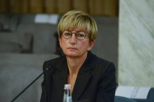 Flavia Fratello durante l'incontro dedicato alle donne afghane e contro ogni forma di violenza nel mondo