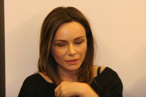 Francesca Neri interviene durante l'anteprima del film "Il Vuoto"