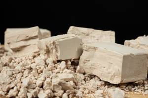 Panetti di lievito di birra fresco sbriciolato