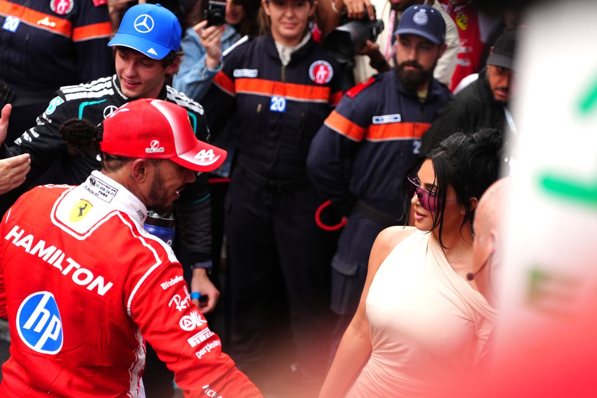 Lewis Hamilton e Kim Kardashian dopo il Gran Premio di Monaco sul circuito