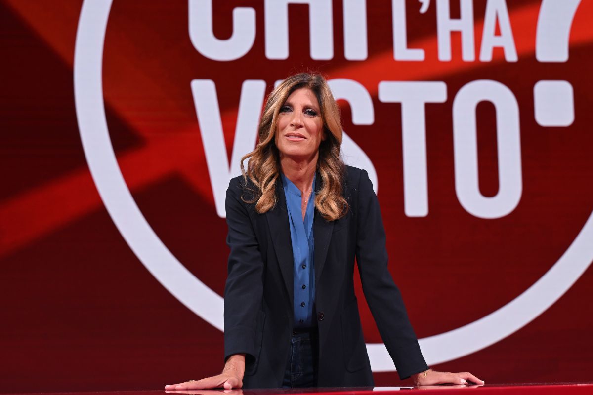 Raffaella Griggi durante la trasmissione Chi l’ha visto? negli studi Rai di via Teulada a Roma